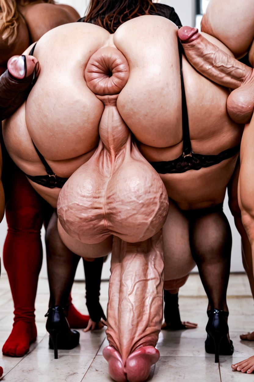 Gaping Anus, Massive Anus, Gigantic Extreme Balls Shemale AI Porn