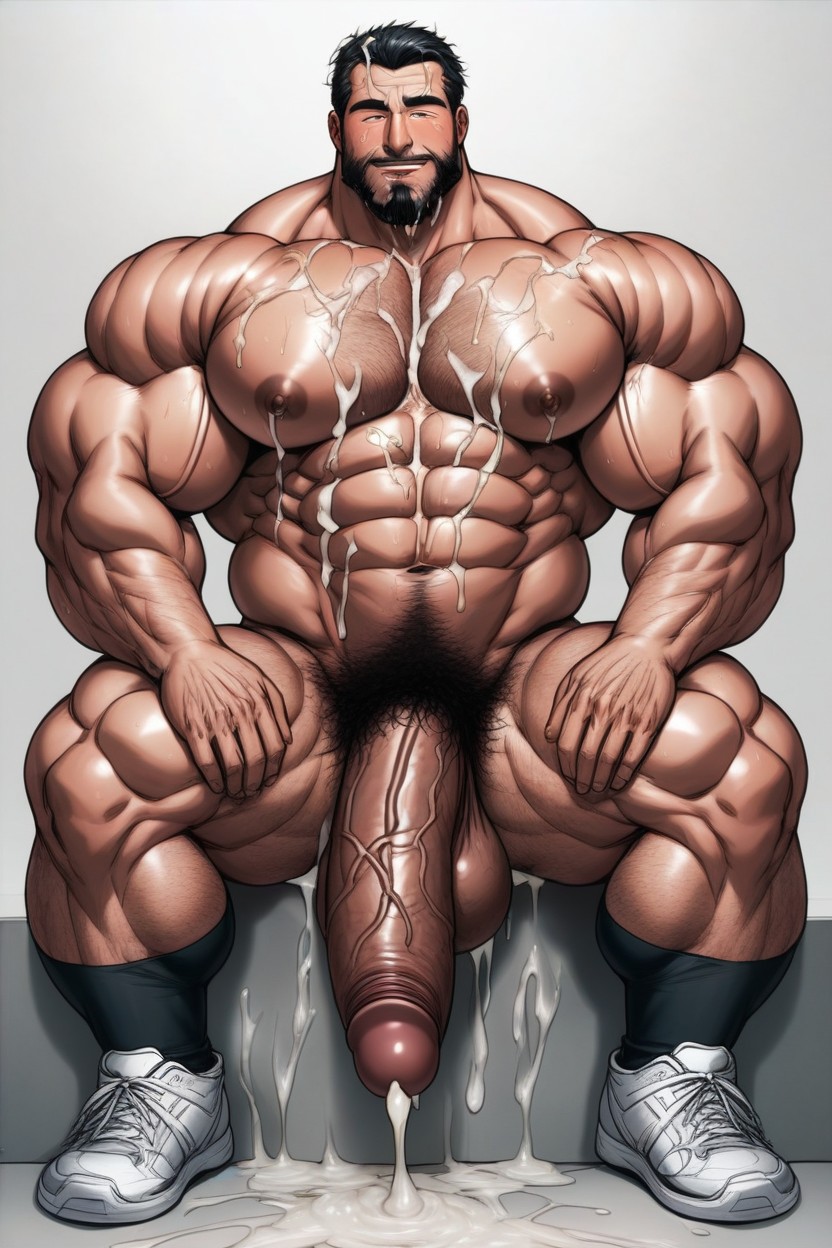Enormous Trapezius Muscles, Huge Cumshot, Cum On Pecs AI Gay Porn