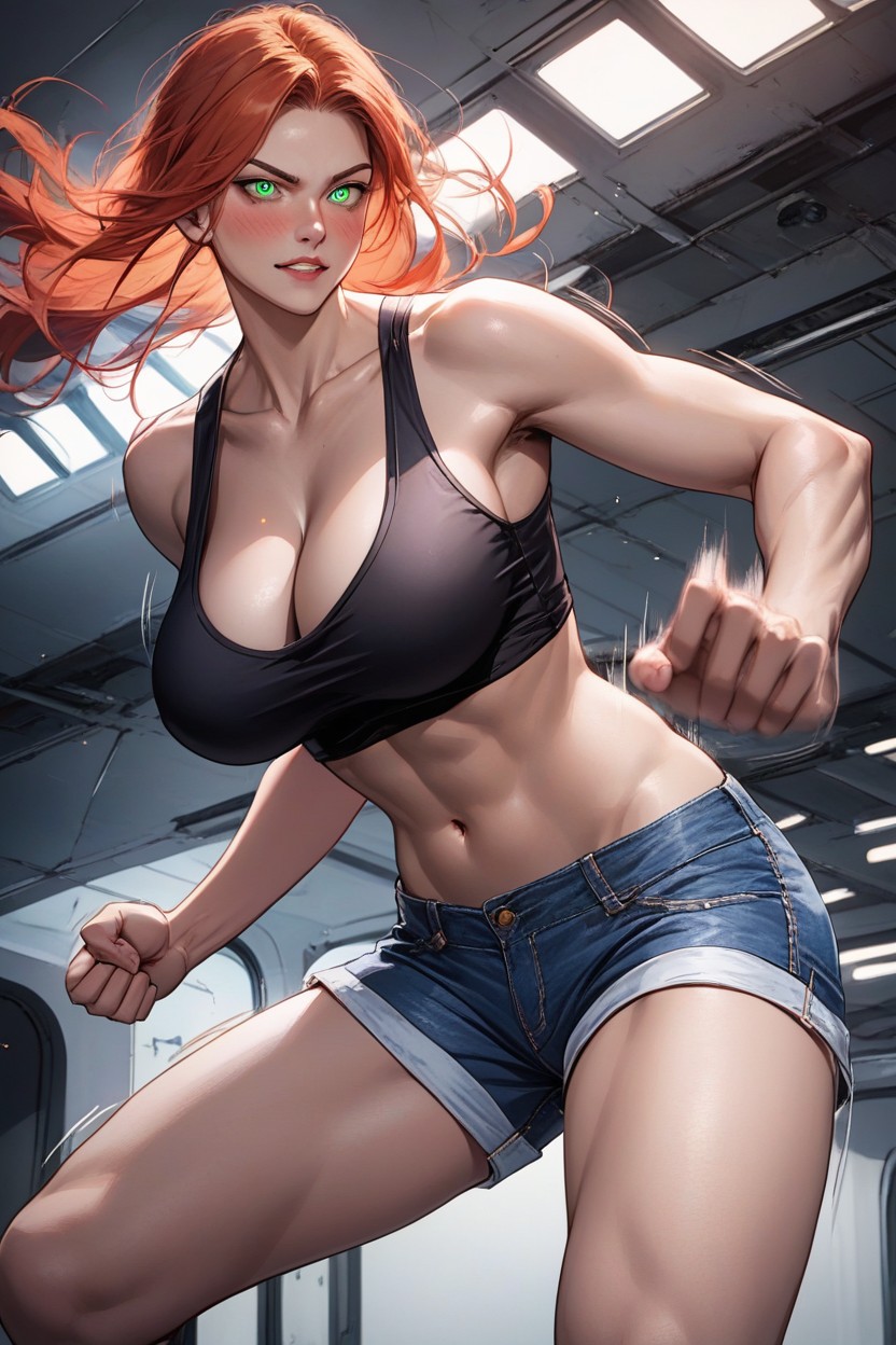 Hyperrealistic, Perfect Body, Green Eyes Hentai AI Porn