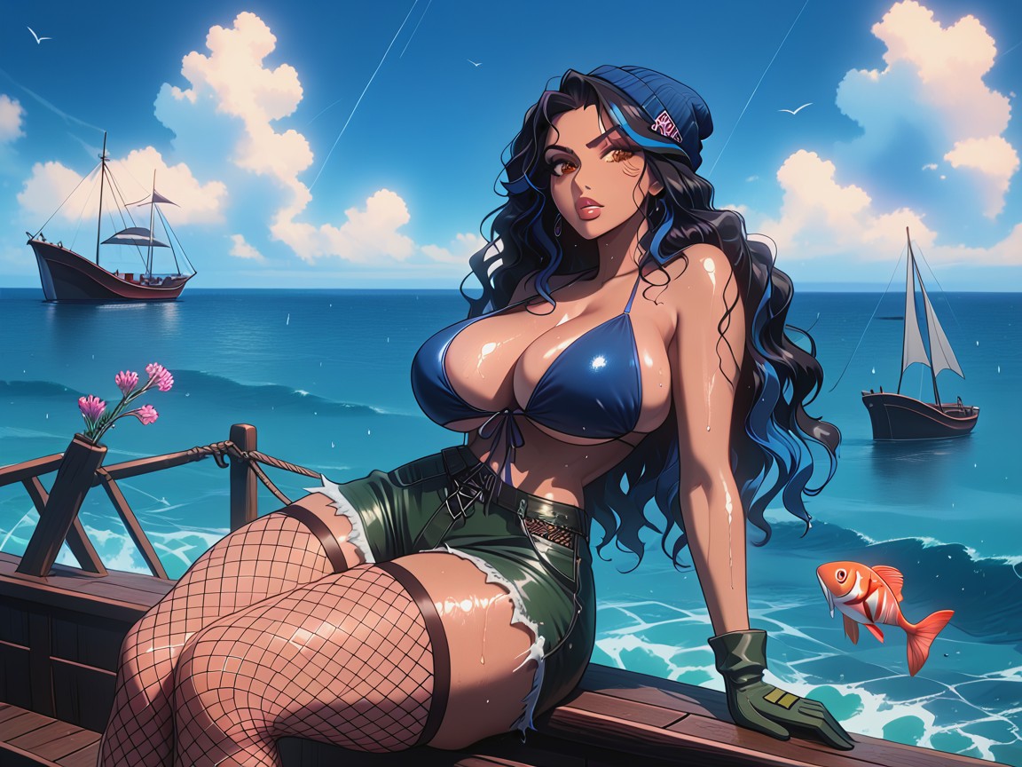 Character Oc Nox, Beautiful Face, On Back Hentai AI Porn