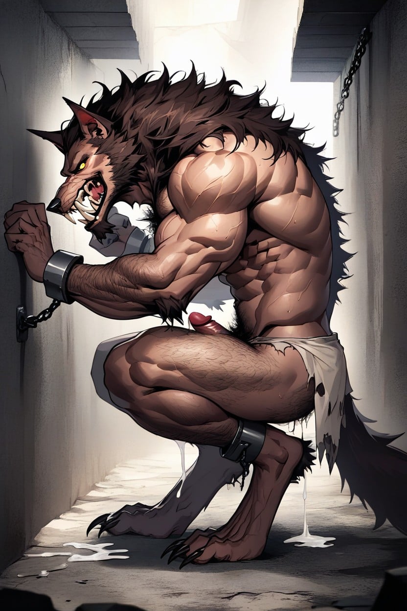 Mating Press, Thick Brown Pubic Hair, Werewolf AI Gay Porn