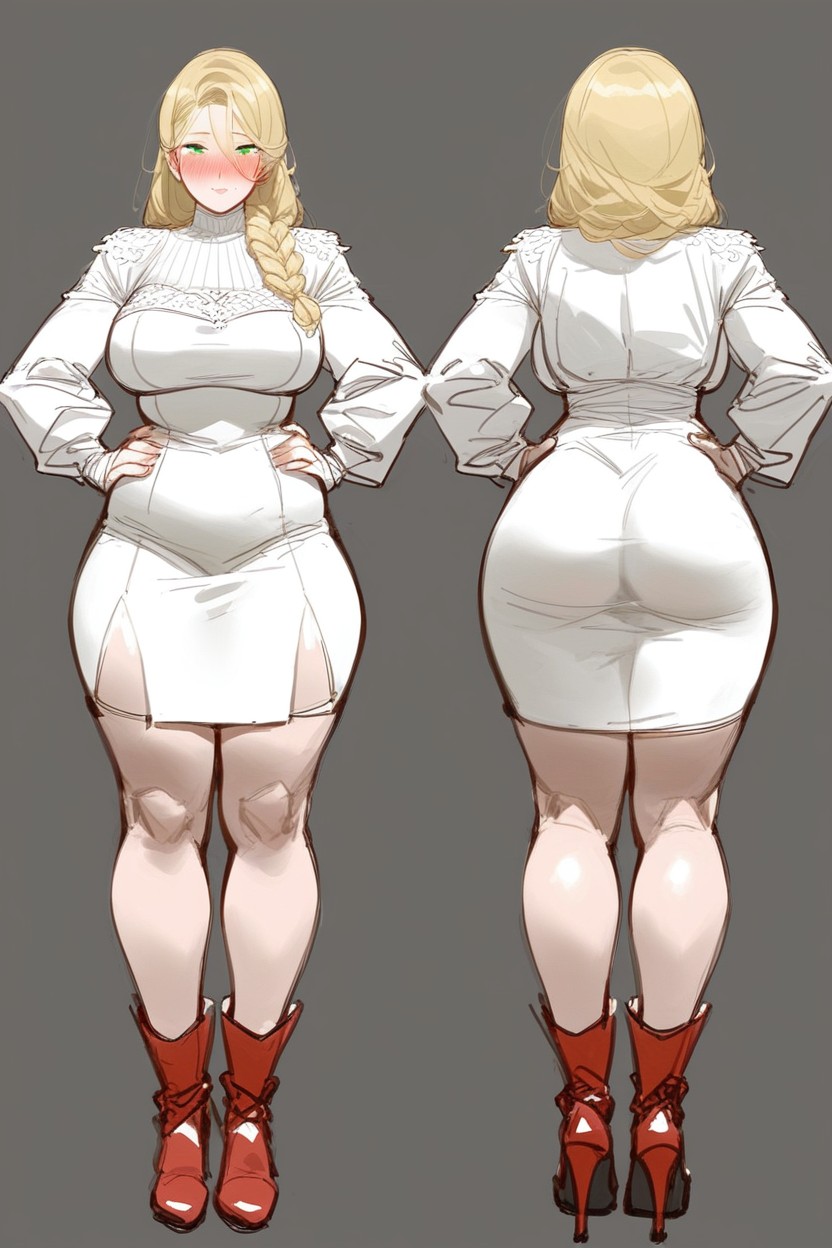 Big Ass, Long Blonde Hair, Slavic Haircut Hentai AI Porn