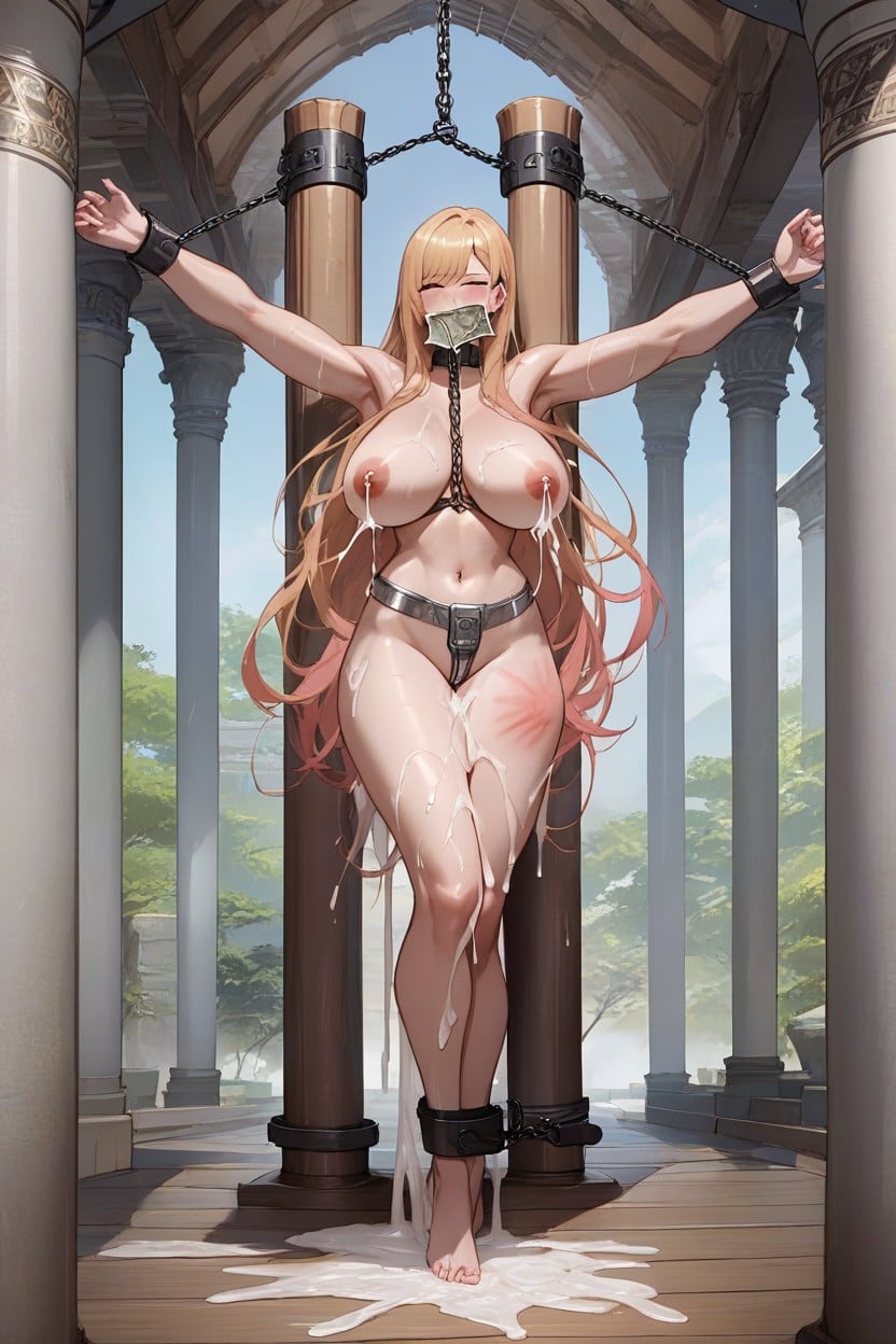 Marks On Her Breasts, Hands Nailed To The Cross, Thick Thighs Hentai AI Porn