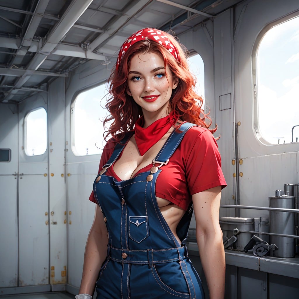 Grinning, Construction Work Gloves, Heavy Machinery AI Porn