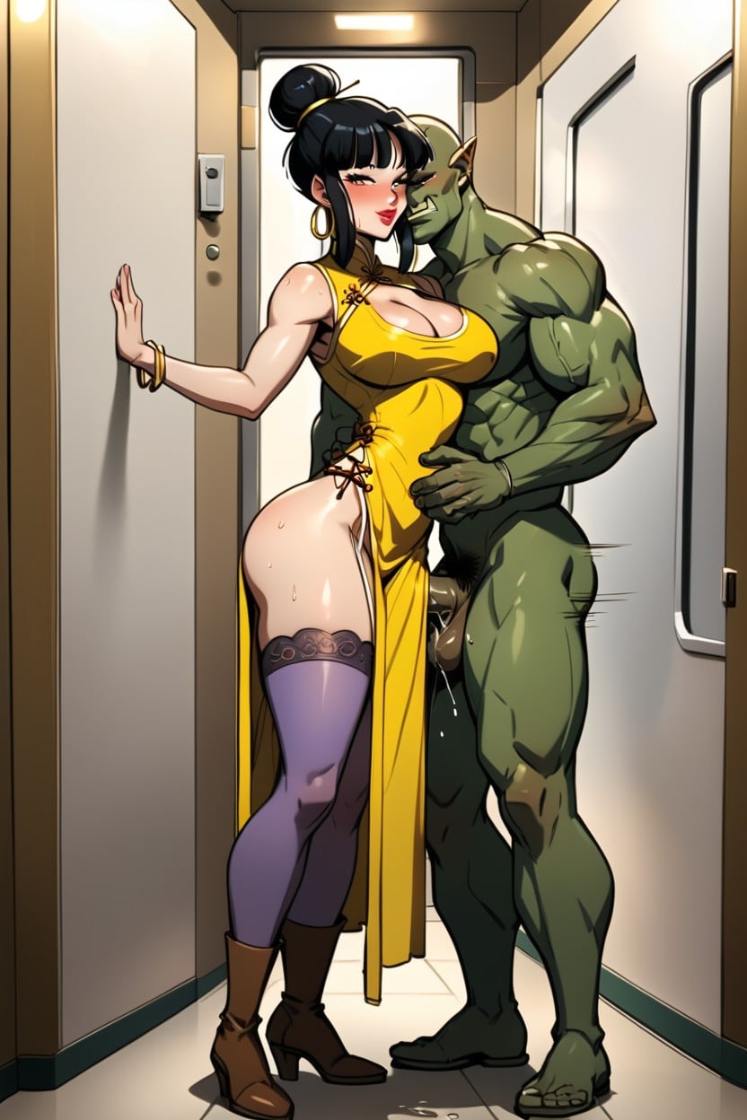 Bounce Lines, Rough Sex, Black Eye Shadow Hentai AI Porn