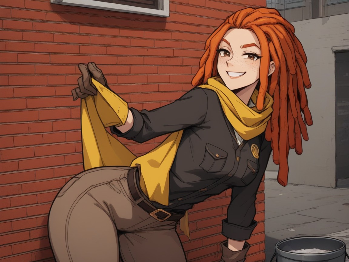 Freckles, Medium Ass, Mortar Bucket AI Porn