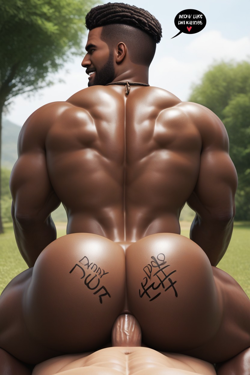 Extremely Large Ass, Dom Bottom, Riding AI Gay Porn