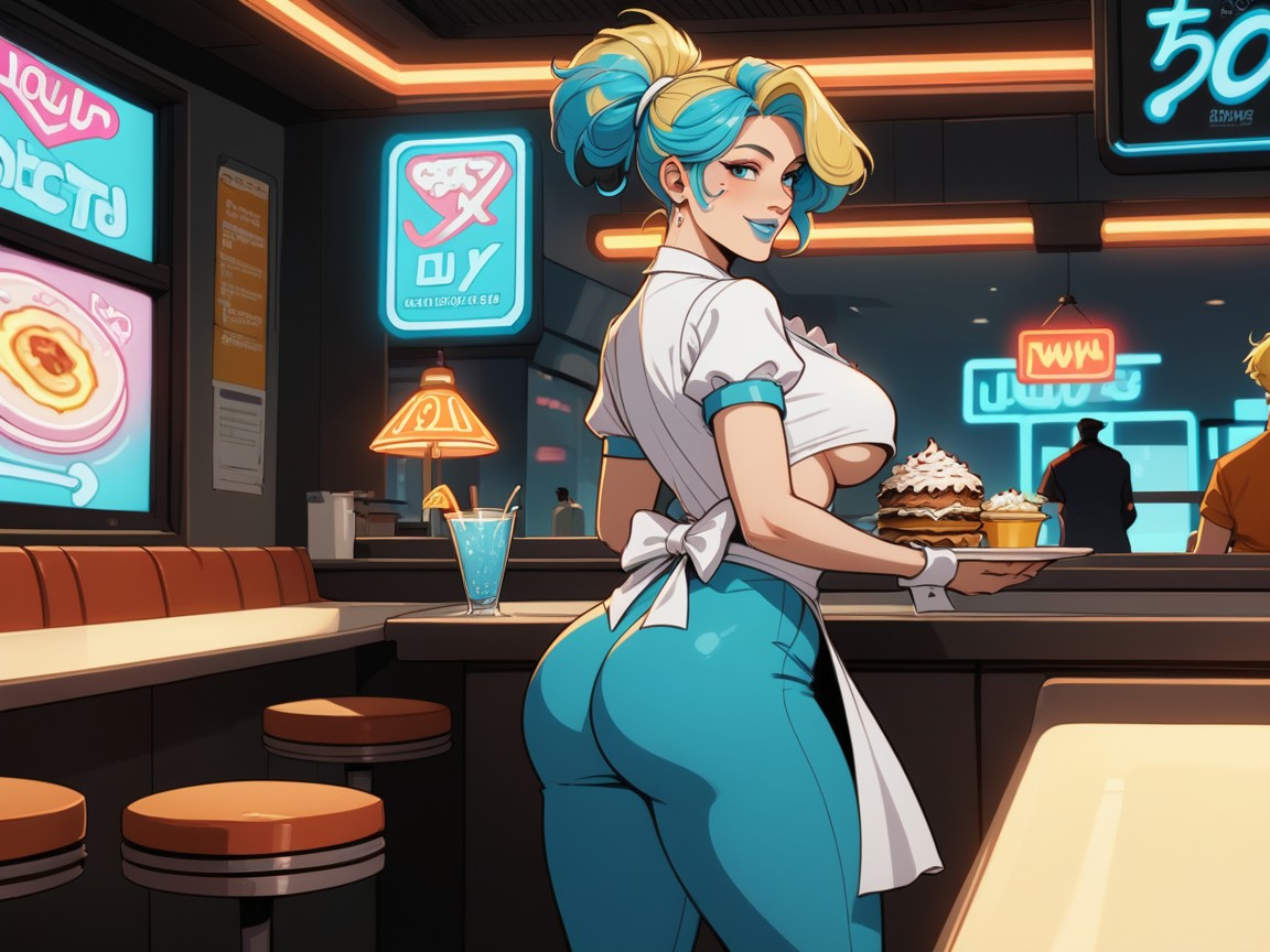 Truck Stop, Saturated Colors, Rounded Ass ラティーナAIエロ