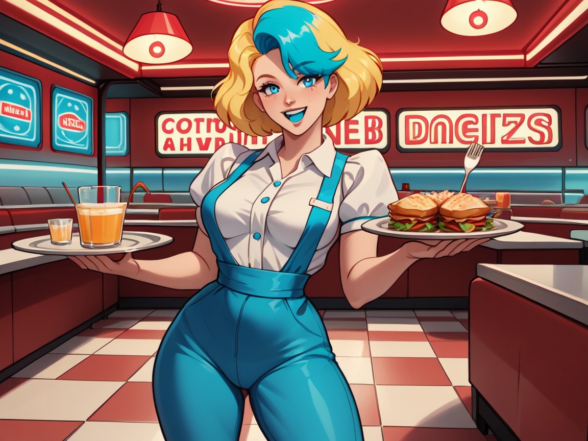 Neon, Rustic Afterimage, Blue Eyes Hentai AI Porn