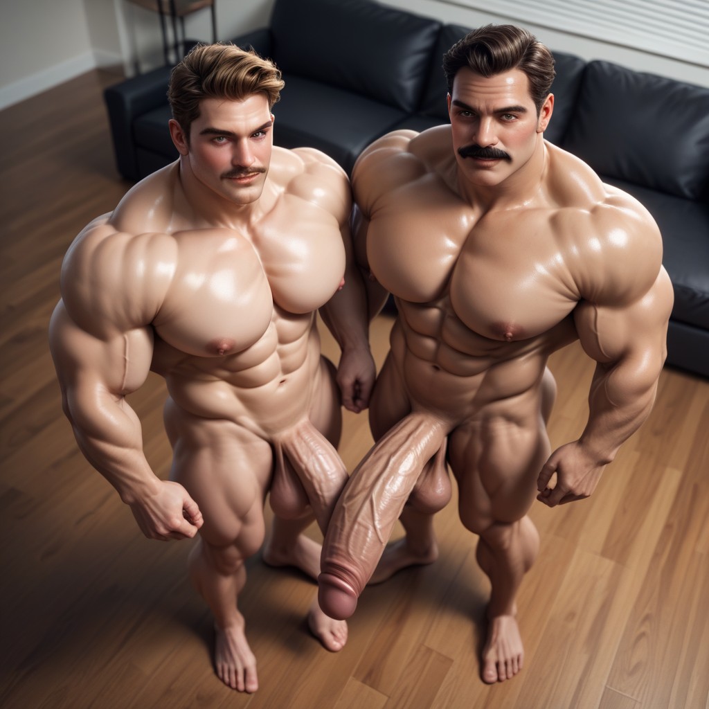 Muscular, Happy, Big And Thick AI Gay Porn