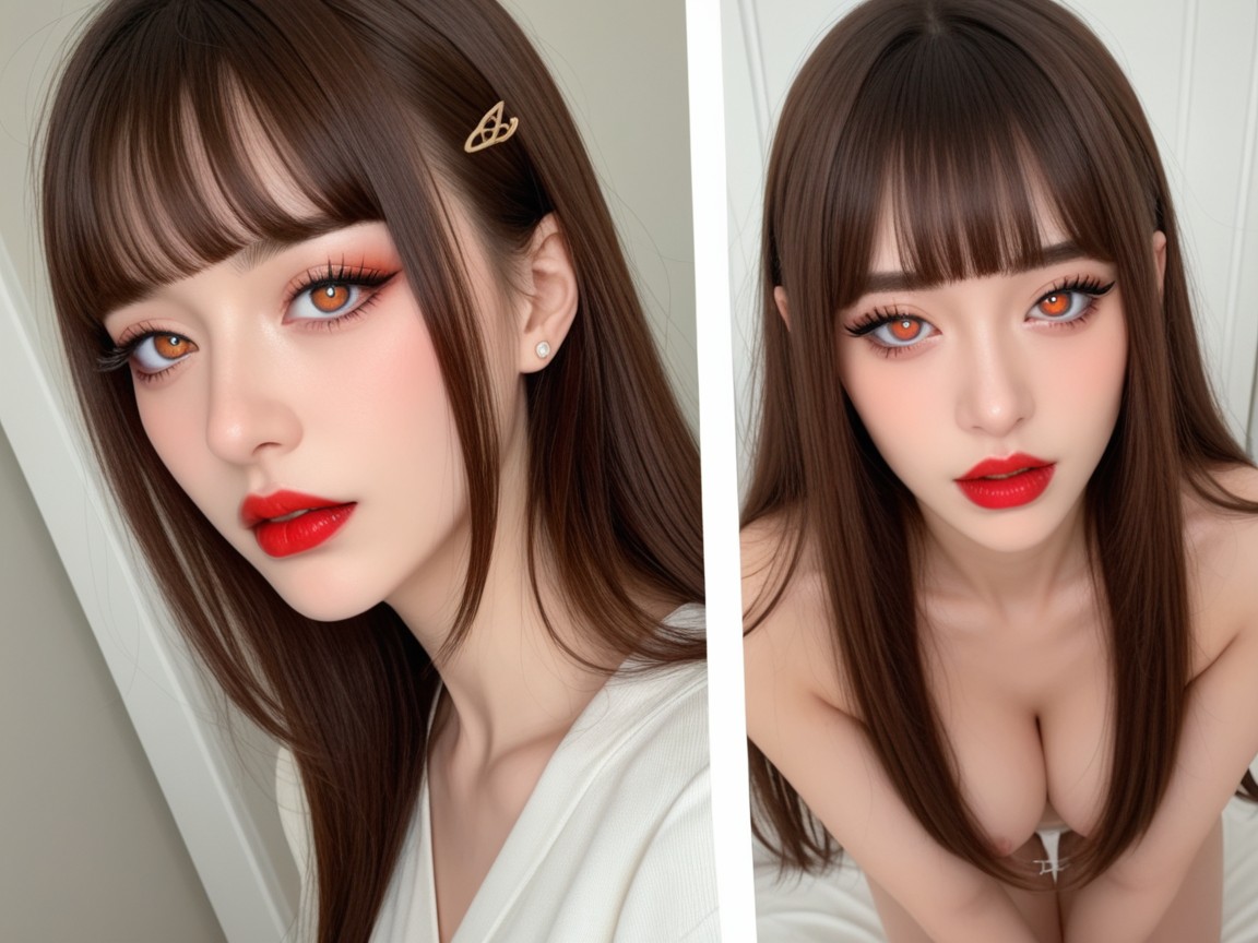 Upturned Eyes, Brown Hair, Shout AI國產黃片