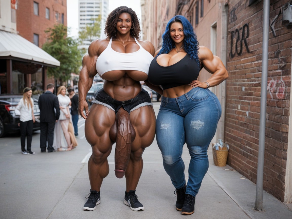 Ebony, 18+, Massive Muscles Shemale AI Porn