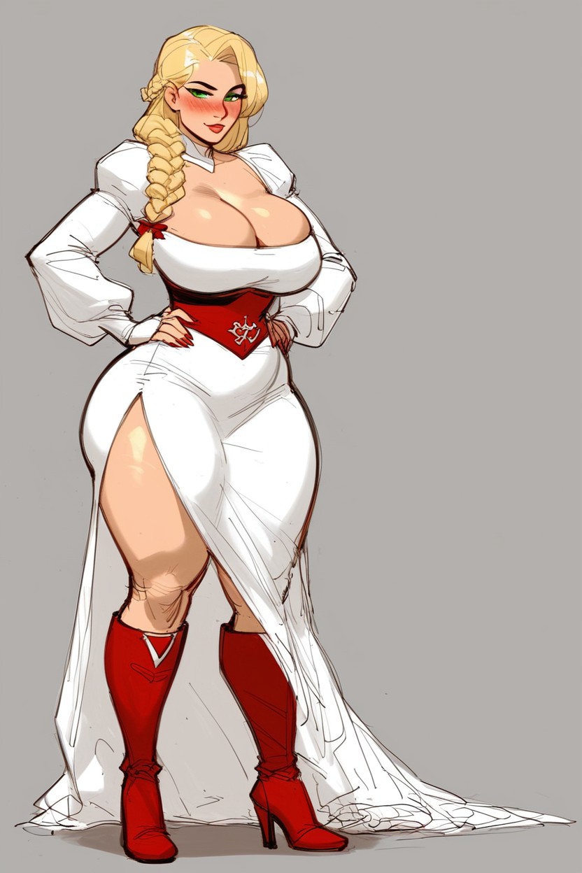 Hands On Hips, Big Tits, Sketch Lines Hentai AI Porn