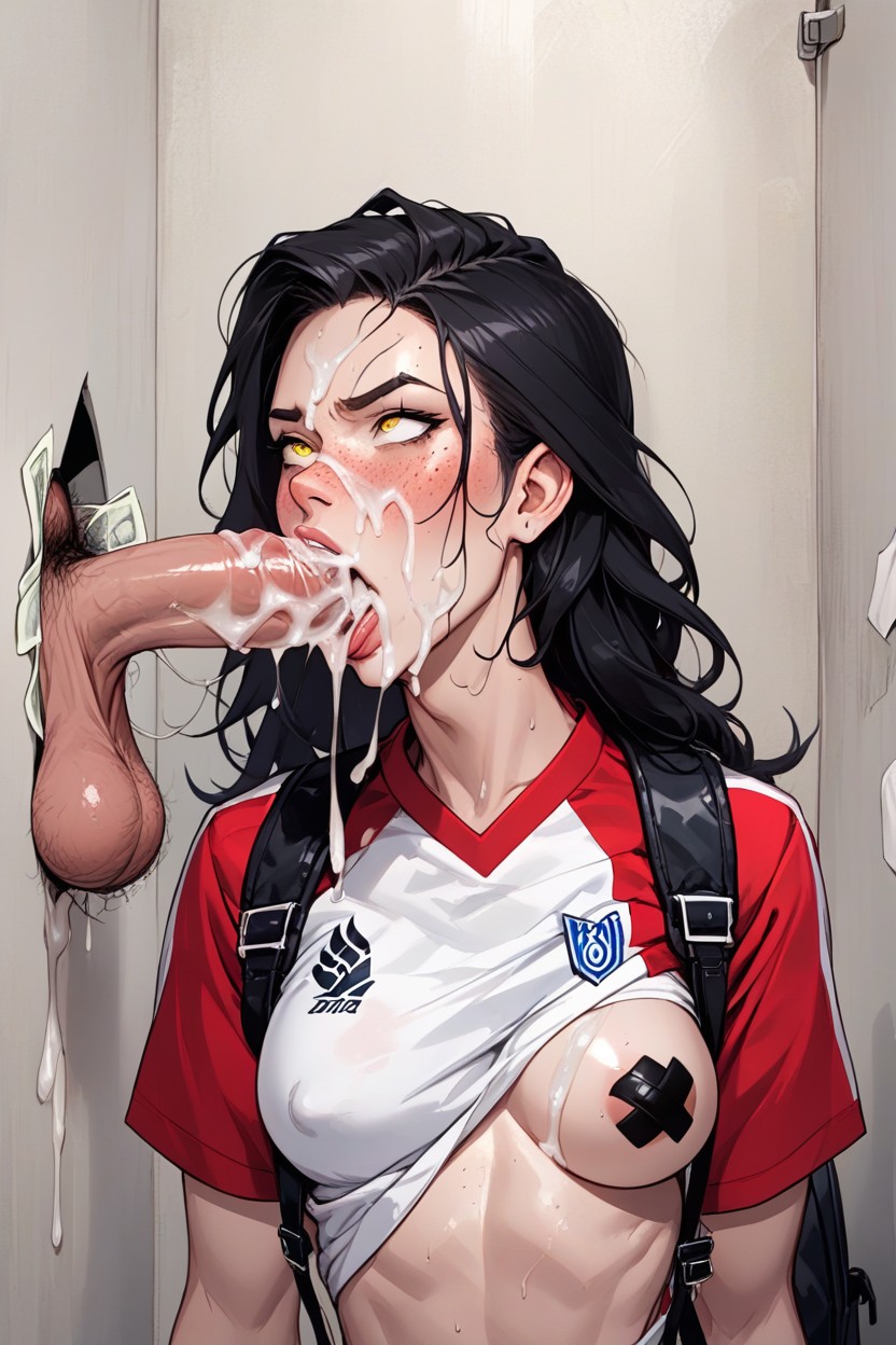 Hairy And Very Shaggy Testicles, Open Mouth, Black Backpack Hentai AI Porn