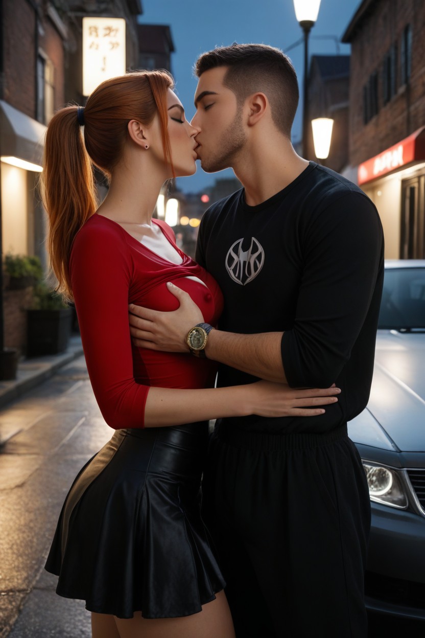 Hugging, Night Time, Kissing With Passion AI Porn