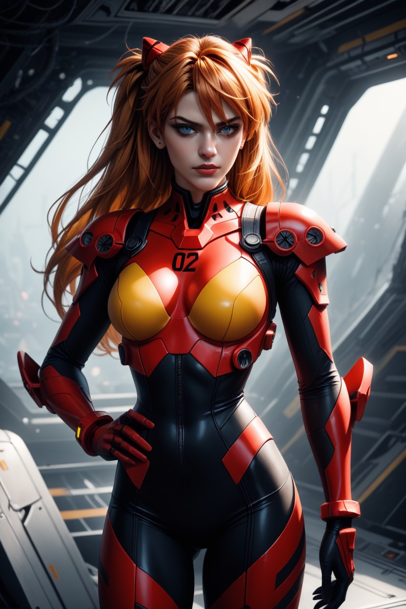 Futuristic And Cybernetic Design, Sharp Focus, Post-apocalyptic Red Tone Haze High Detail AI Porn