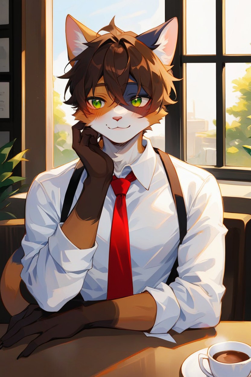 Gay Cat, Cat, Shy Smile Furry AI Porn