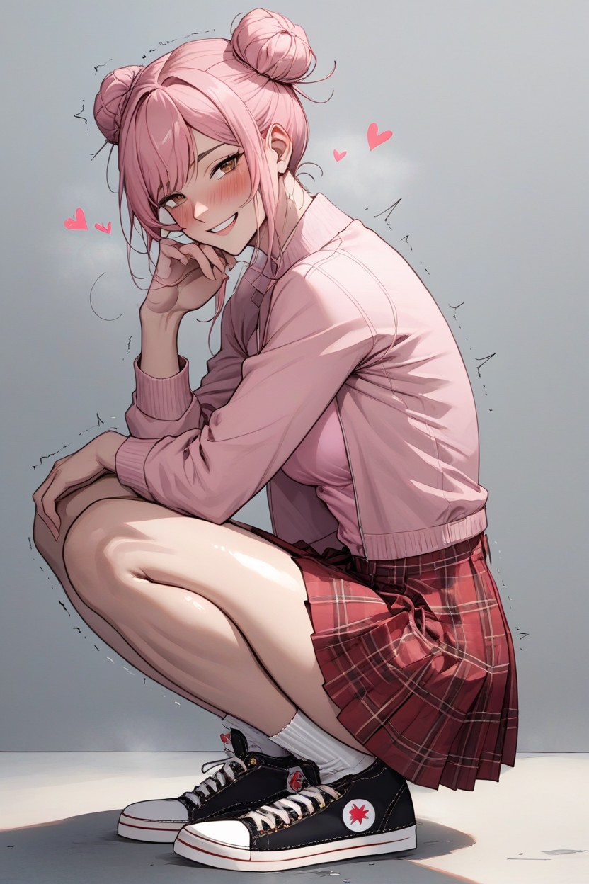 Legs, Perfect Face, Squatting Hentai AI Porn