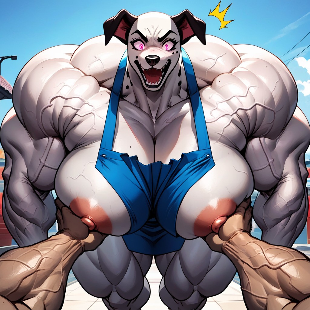 Arms Front, Thick, Hyper Muscles Furry AI Porn