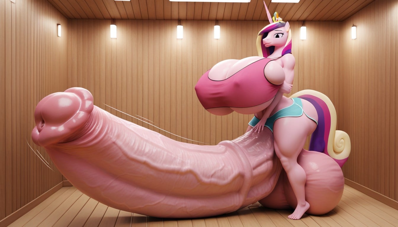 Futanari, Pink Colored Penis, Hyper Penis Furry AI Porn