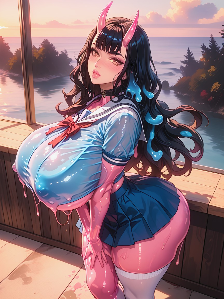 Extremely Slutty Gigantic Saggy Erotic Boobs, Breasts Bouncing, Ultradetailed Face Hentai AI Porn