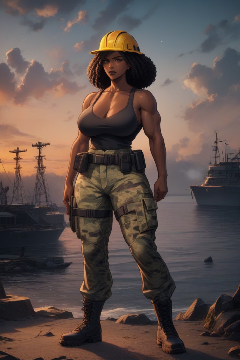 Strong Legs, Afro, Fog Latina AI Porn