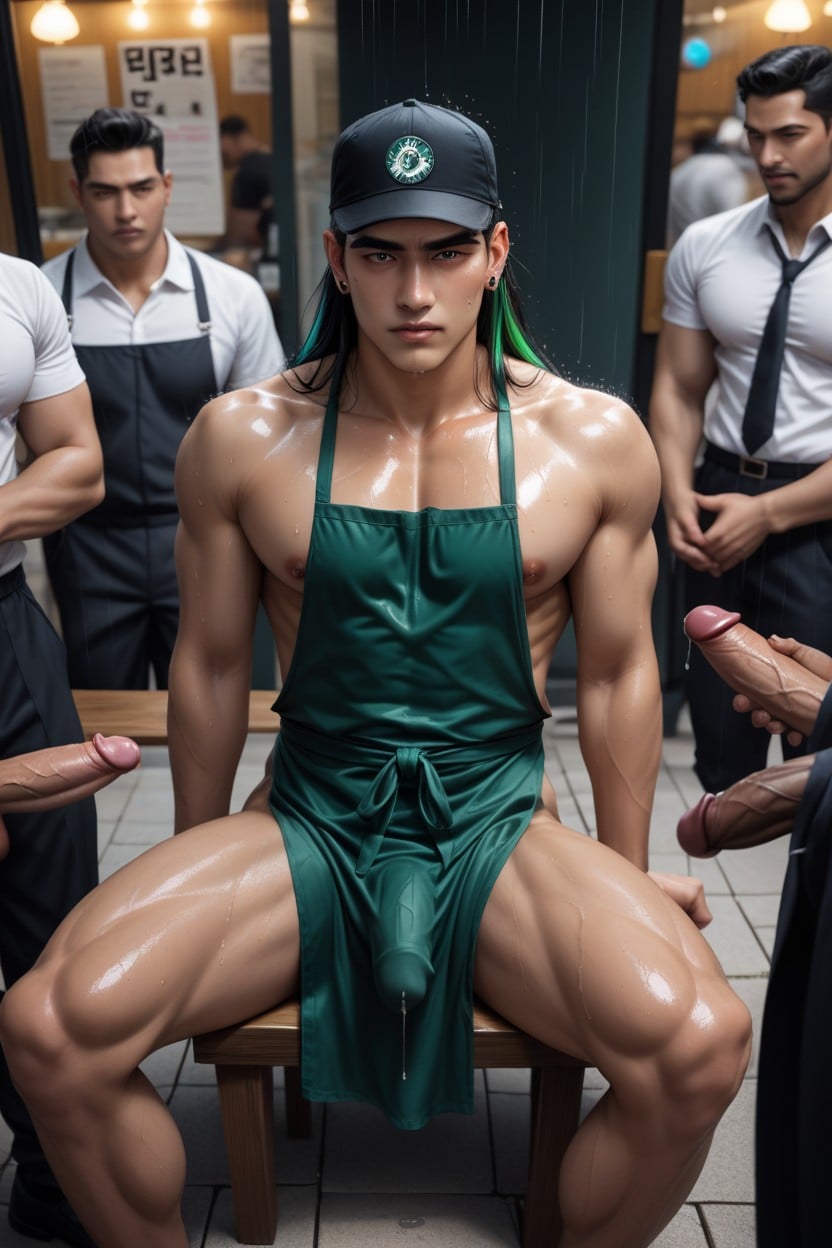 Thighs, Sweaty, Clean Shaven Male God AI Gay Porn