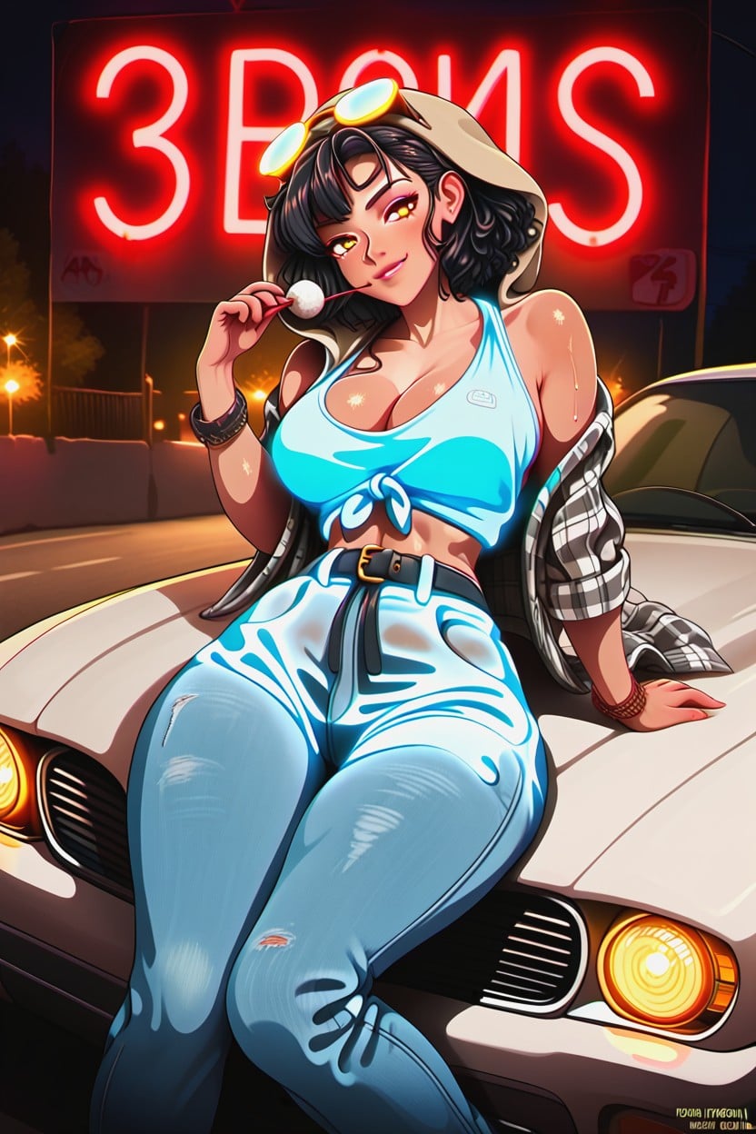 A Tool Belt, Grease Smudge On Her Cheek, Playboy Cover Hentai AI Porn
