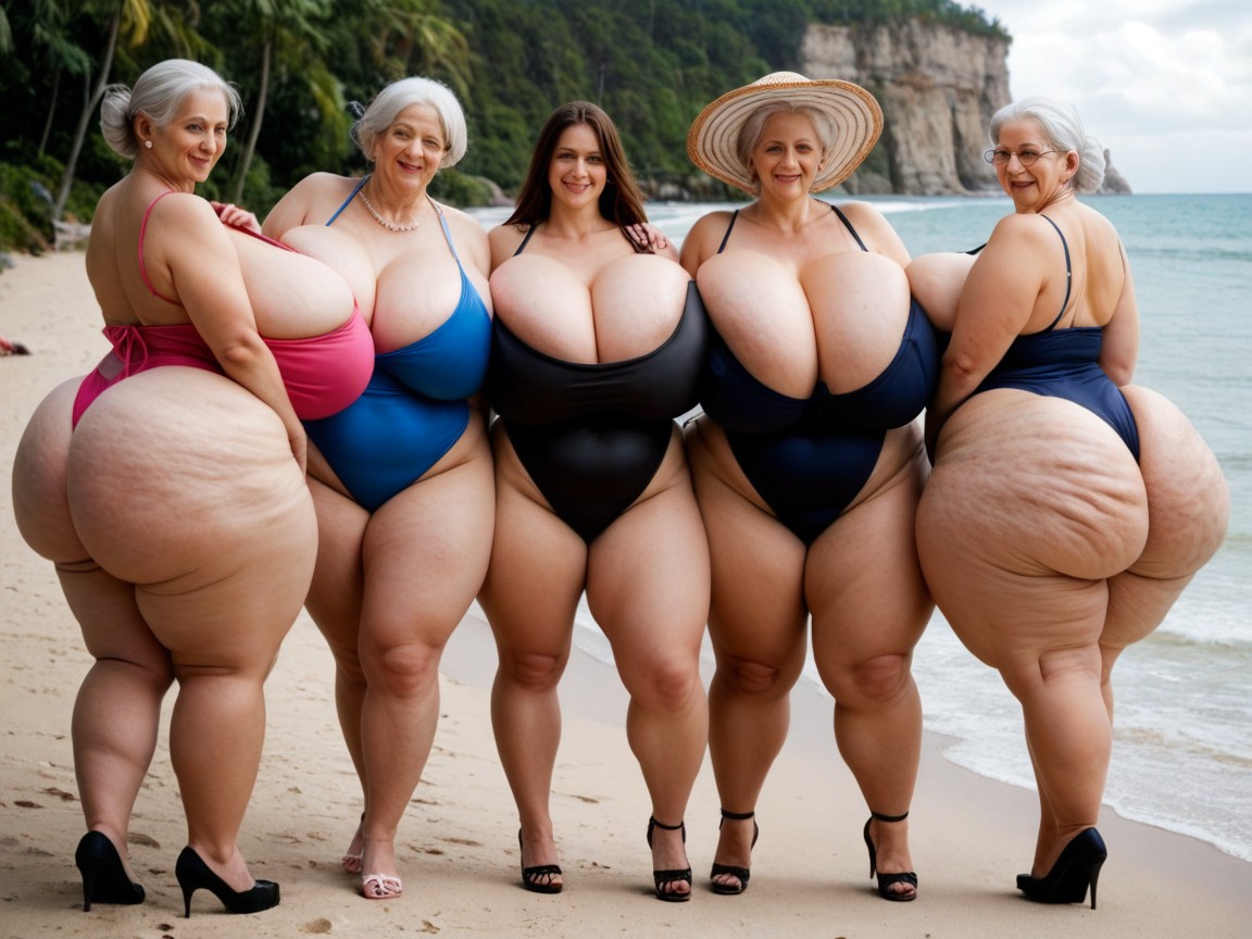 Hat, Hyper Wide Ass, Open Ass BBW AI Porn