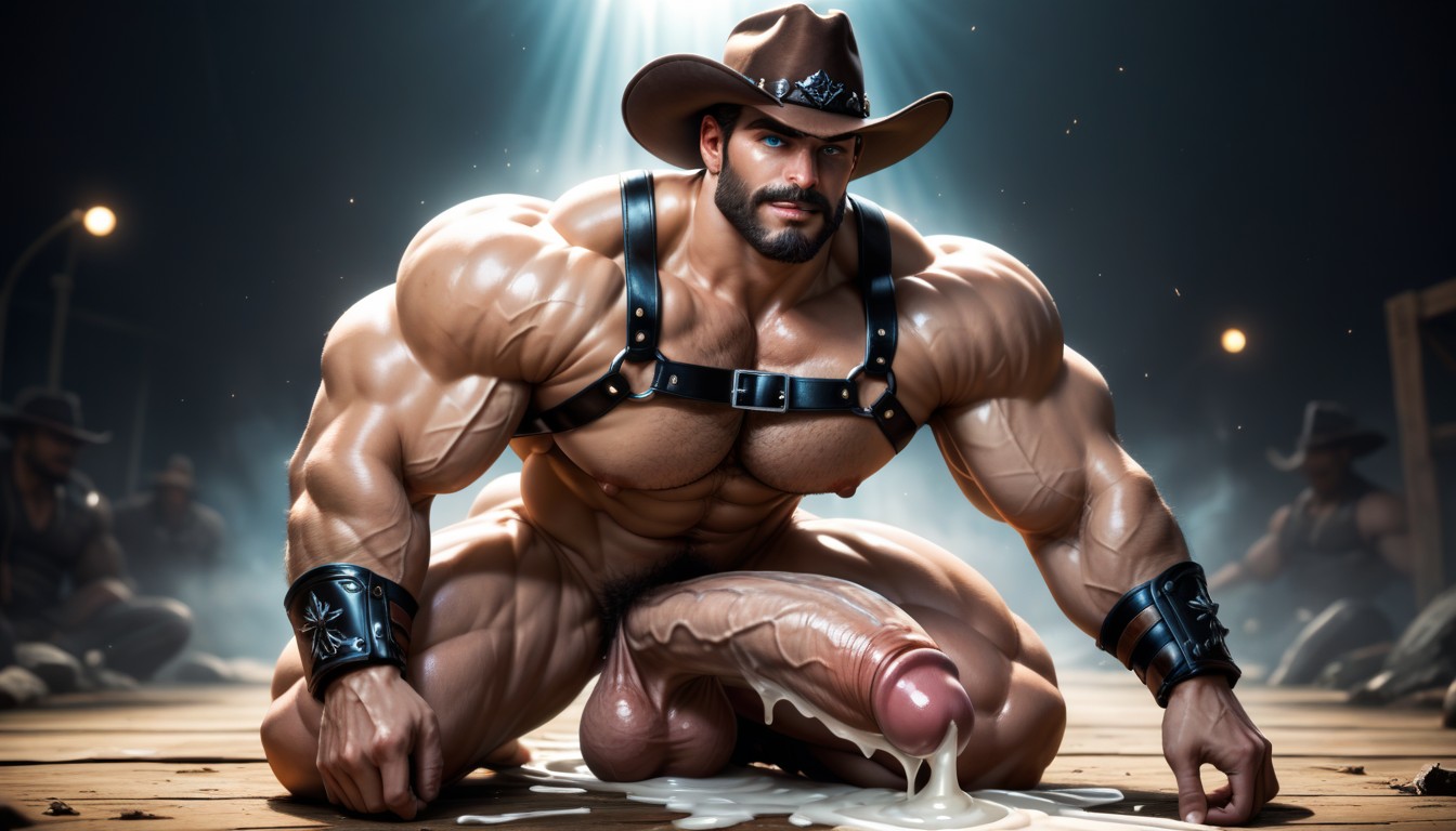 Detailed Penis, Gigantic Penis, Dim Lighting AI Gay Porn