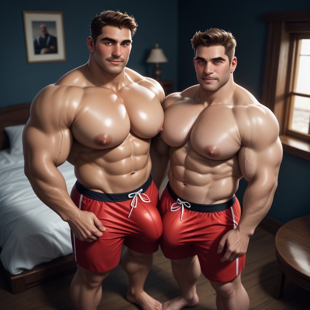 Top Down, Big Round Pecs, Cleft Shin AI Gay Porn