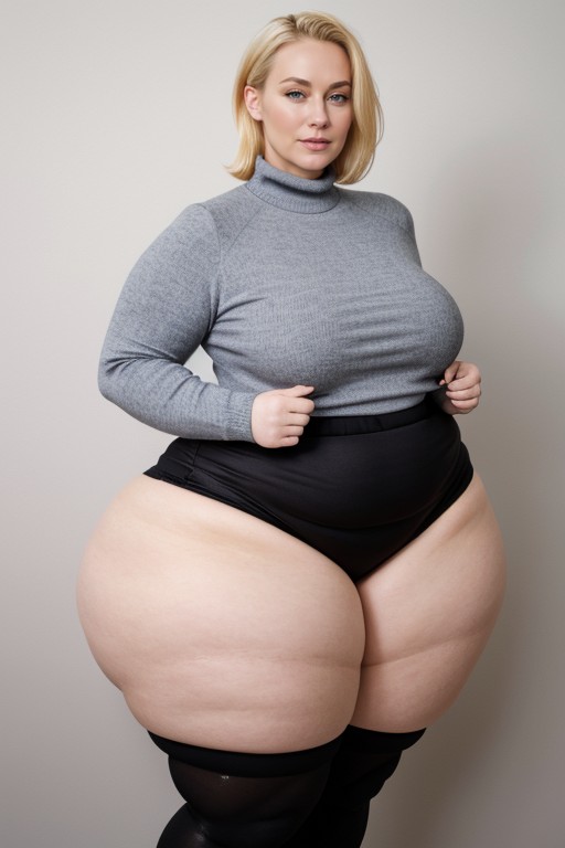 Black Sweater, Meaty Thighs, Buzzed AIポルノ