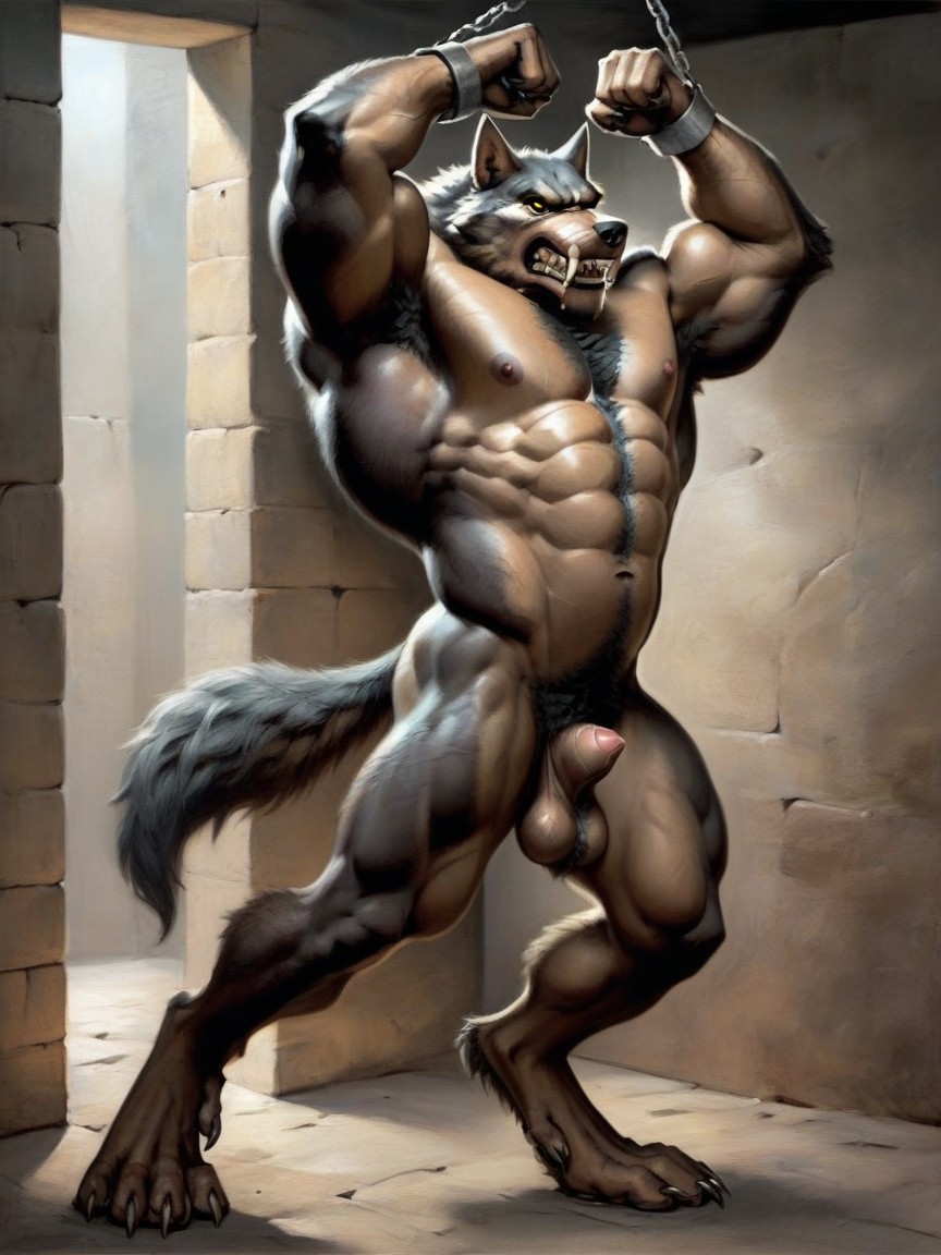 Small, Werewolf Looking At Viewer, Standing Furry AI Porn