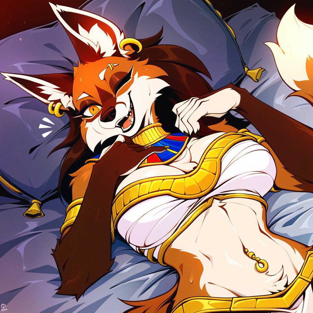 20+, Golden Collar, Golden Armbands Furry AI Porn
