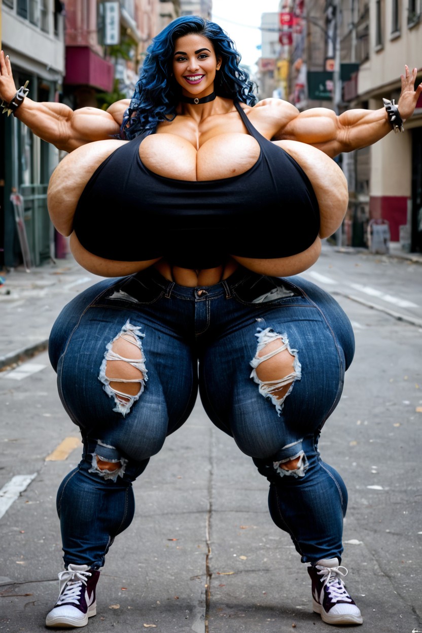 Steroid Thick Thighs, Character Bianca, Steroid Freakish Muscular AIポルノ