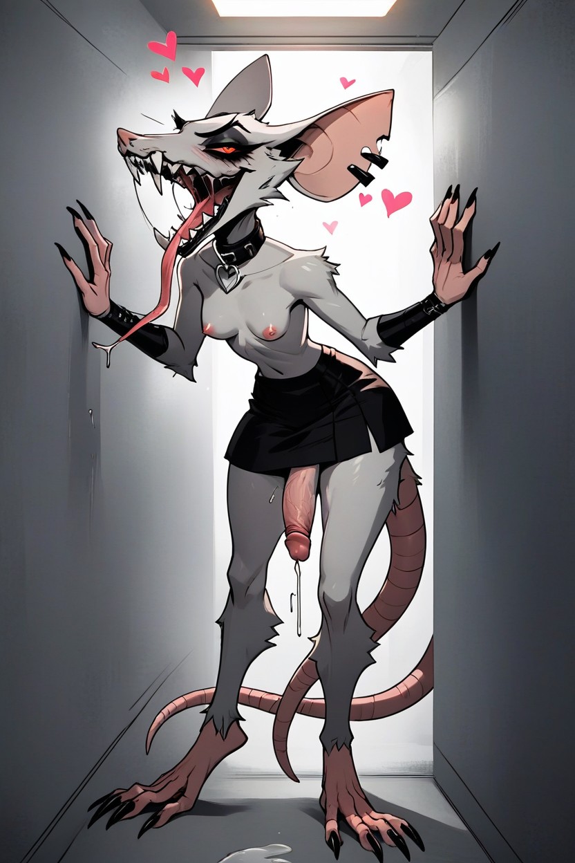 Small Ass, Testicles, Neck Collar Furry AI Porn