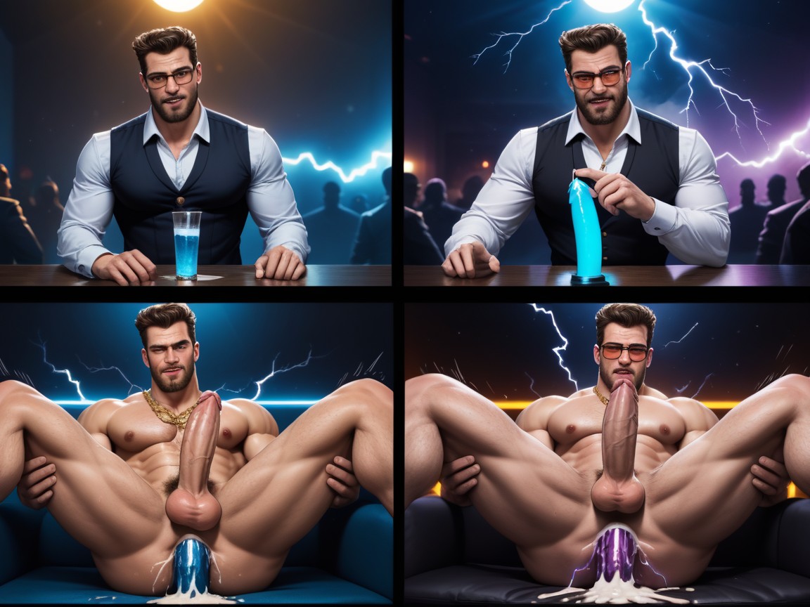 Twitching Cock, Cock In Ass, Masturbating AI Gay Porn