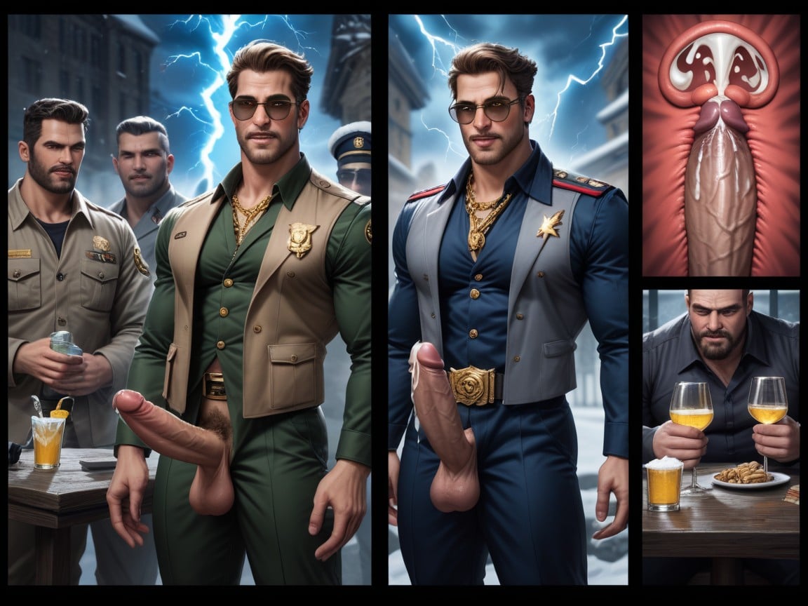 Girthy, Dark Sun Glasses, Gold Chains AI Gay Porn