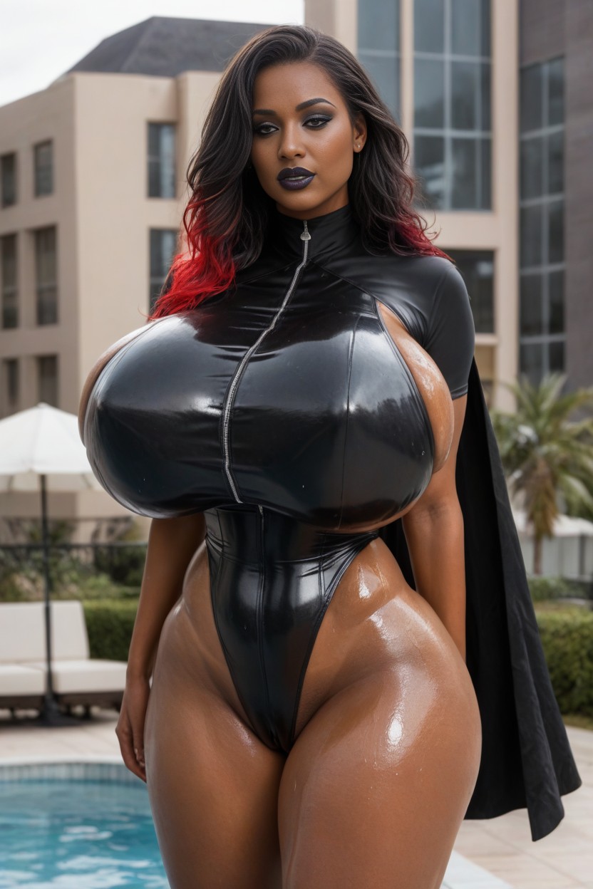 Extreme Hips, Clothes Hug Her Curves, Full Lips AI Porn
