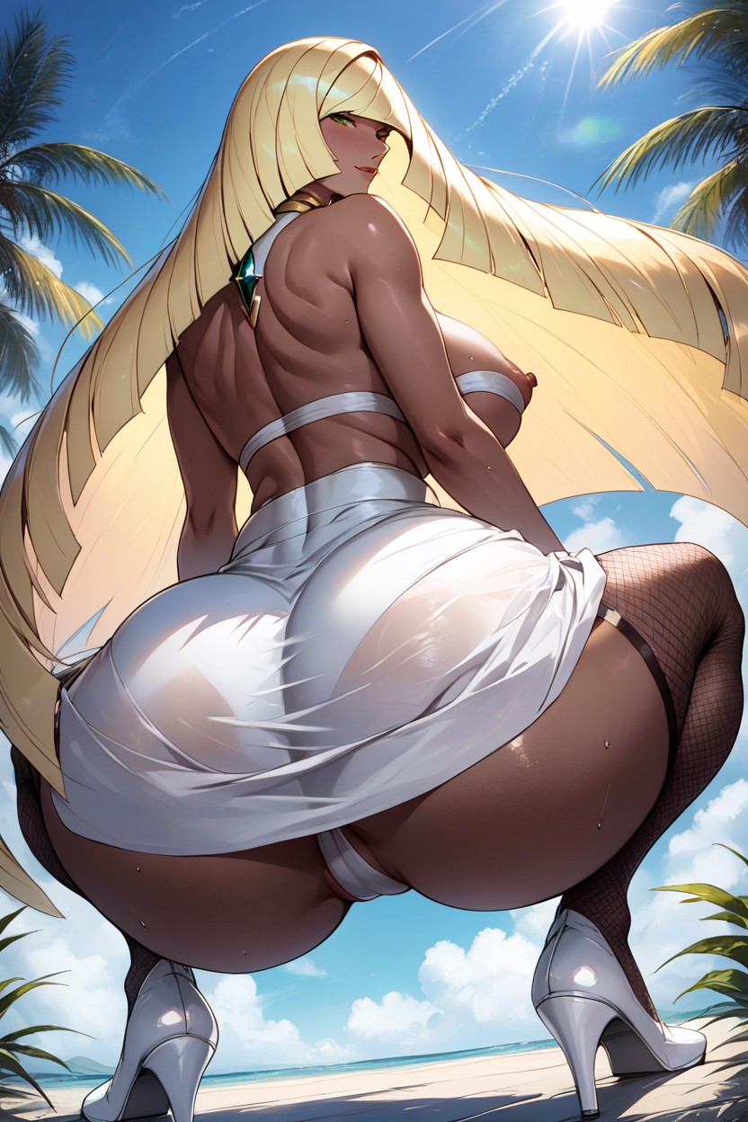 Glamourous Beauty, Half Nipples, Beautiful And Delicate Mouth Hentai AI Porn