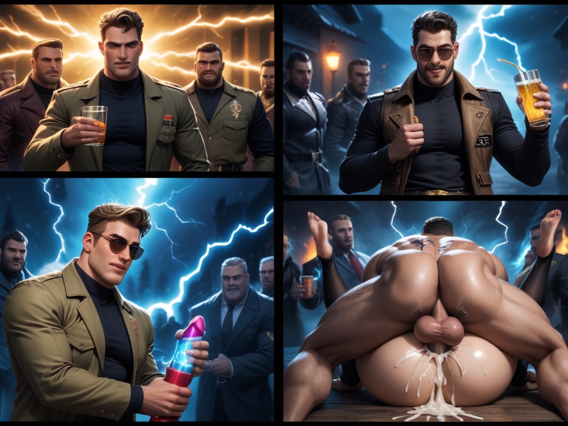 Lightning Tattoos On Neck, Snowing, Cum AI Gay Porn