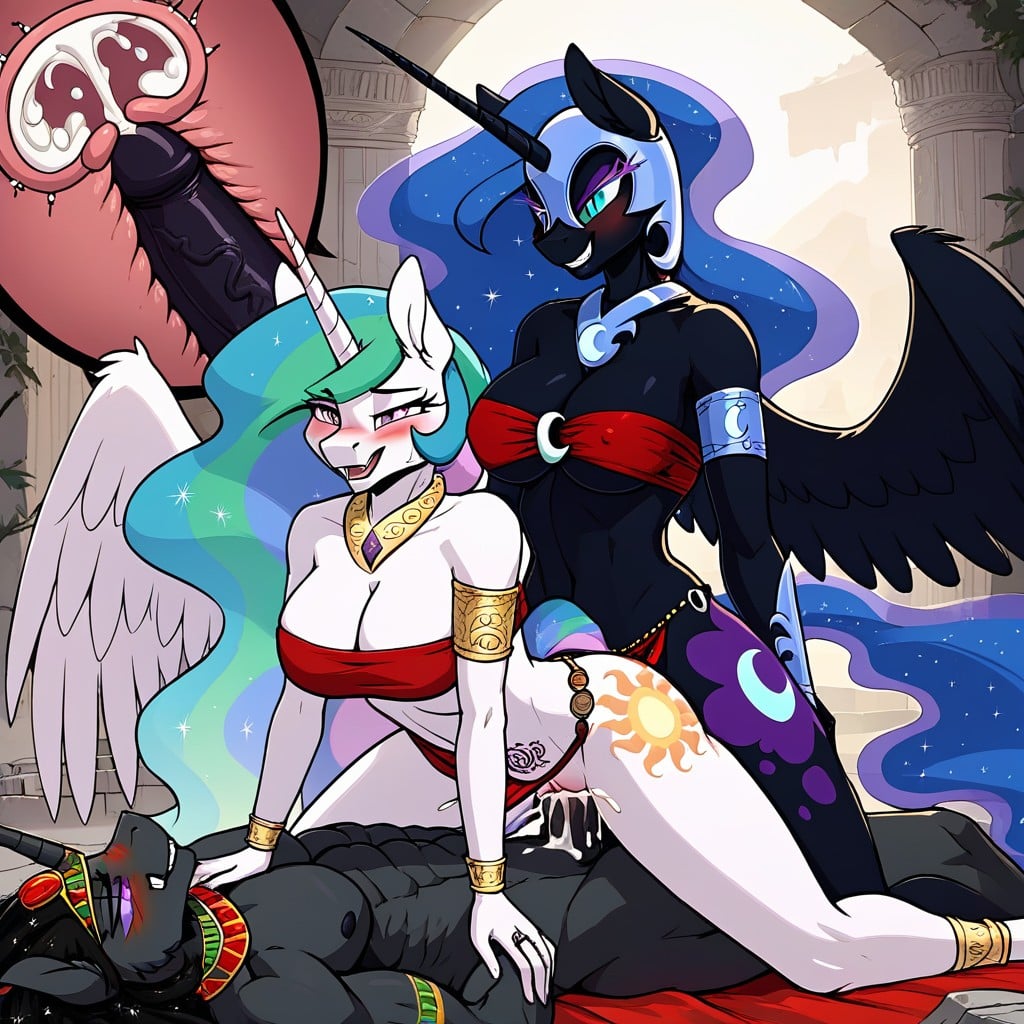 Horn, Black Body, Breast Out Furry AI Porn