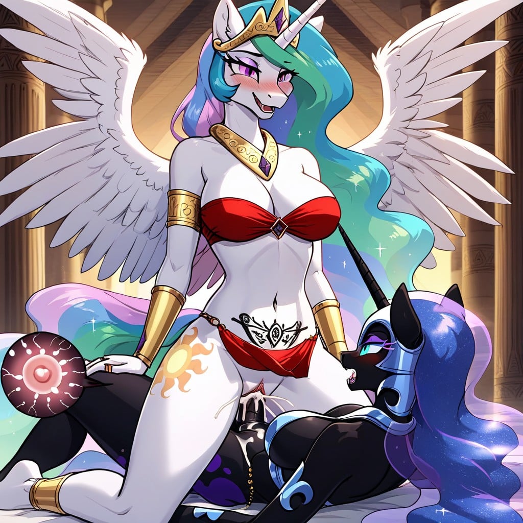 Clothes Aside, Breasts Out, Changling Furry AI Porn
