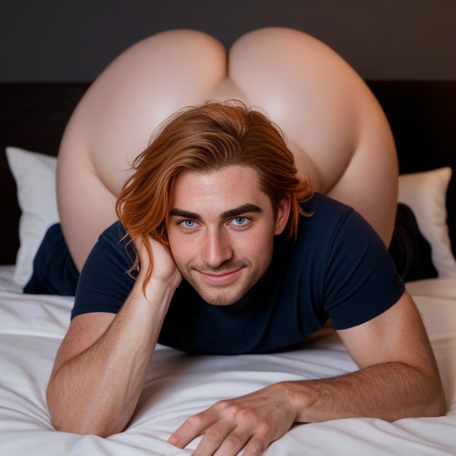 Eyeliner, Bed, Wide Hips AI Gay Porn