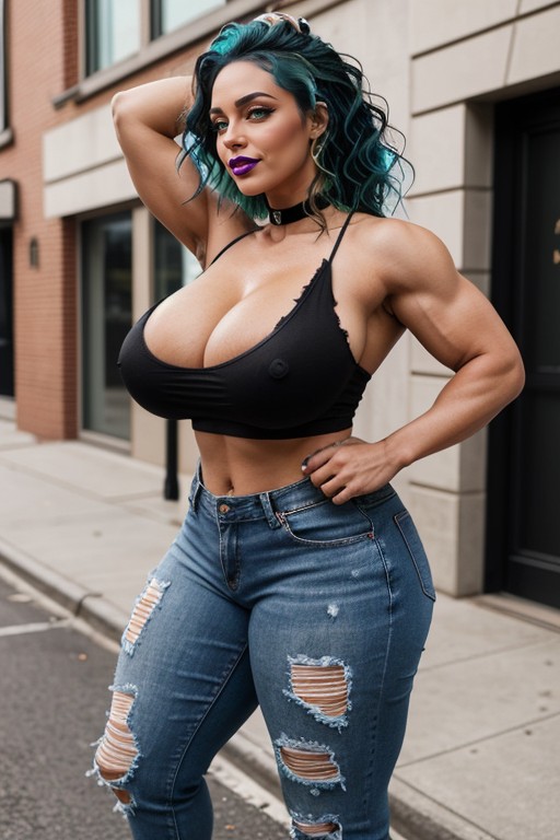 Full Body View, Black Tanktop, Standing AI Porn