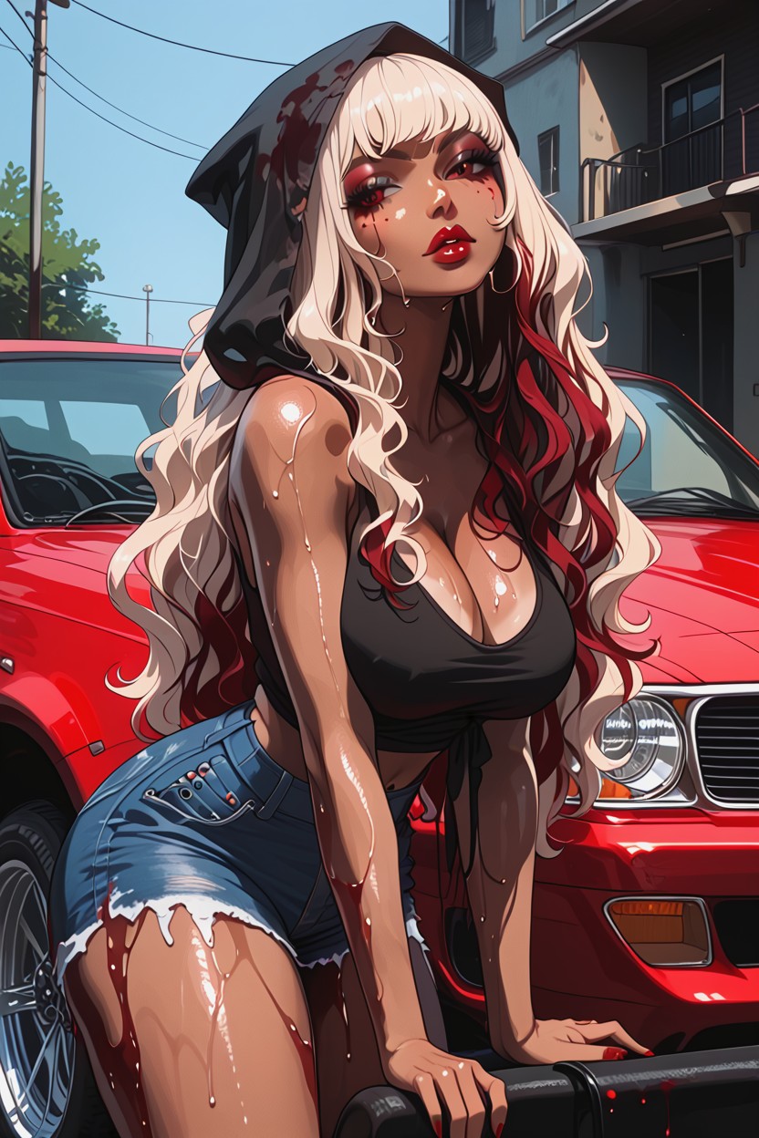 Side View, Gigantic Perfect Boobs, Cleavage Hentai AI Porn