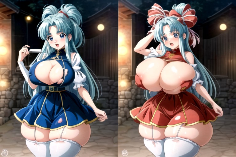 Gothic, Extremely Large Ass, Most Absurdly Unreal Hyper Immense Massivlely Ultra Mega Fat Breasts Expansion Hentai AI Porn