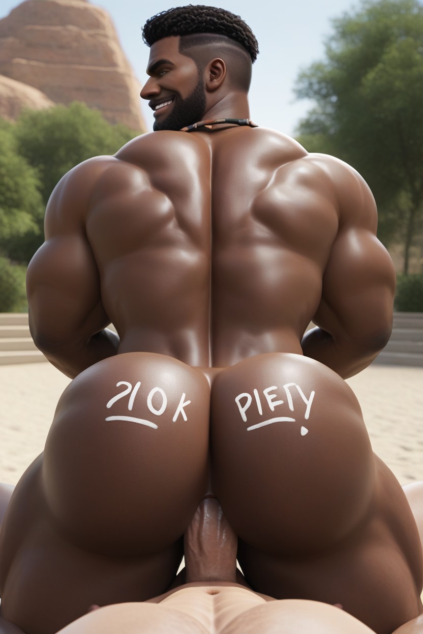 Bottom On Top, Bottom Wearing Tribal Clothing, Motion Lines AI Gay Porn