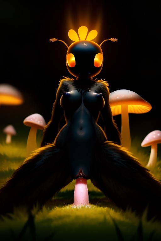 Dripping Nipples, Black Eyes, Ant Furry AI Porn