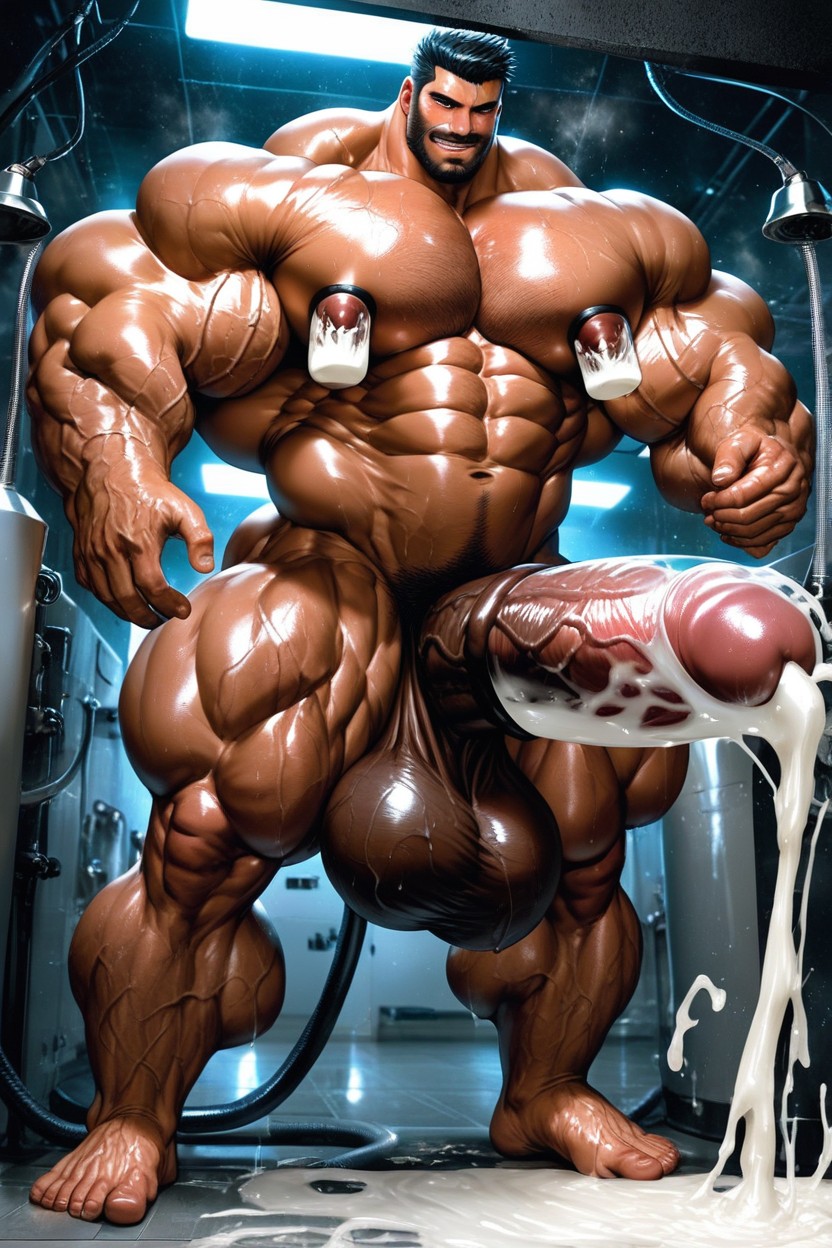 Huge Feet, Exaggerated Balls, Hyper Bulky AI Gay Porn